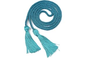 FtyFty 2Pcs Graduation Honor Cords 68" Long, Double and Single, Polyester Twisted Strand with Tassels 36 Colors (Turquoise)
