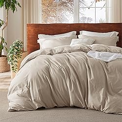 Bedsure 100% Washed Cotton Duvet Cover Oversized