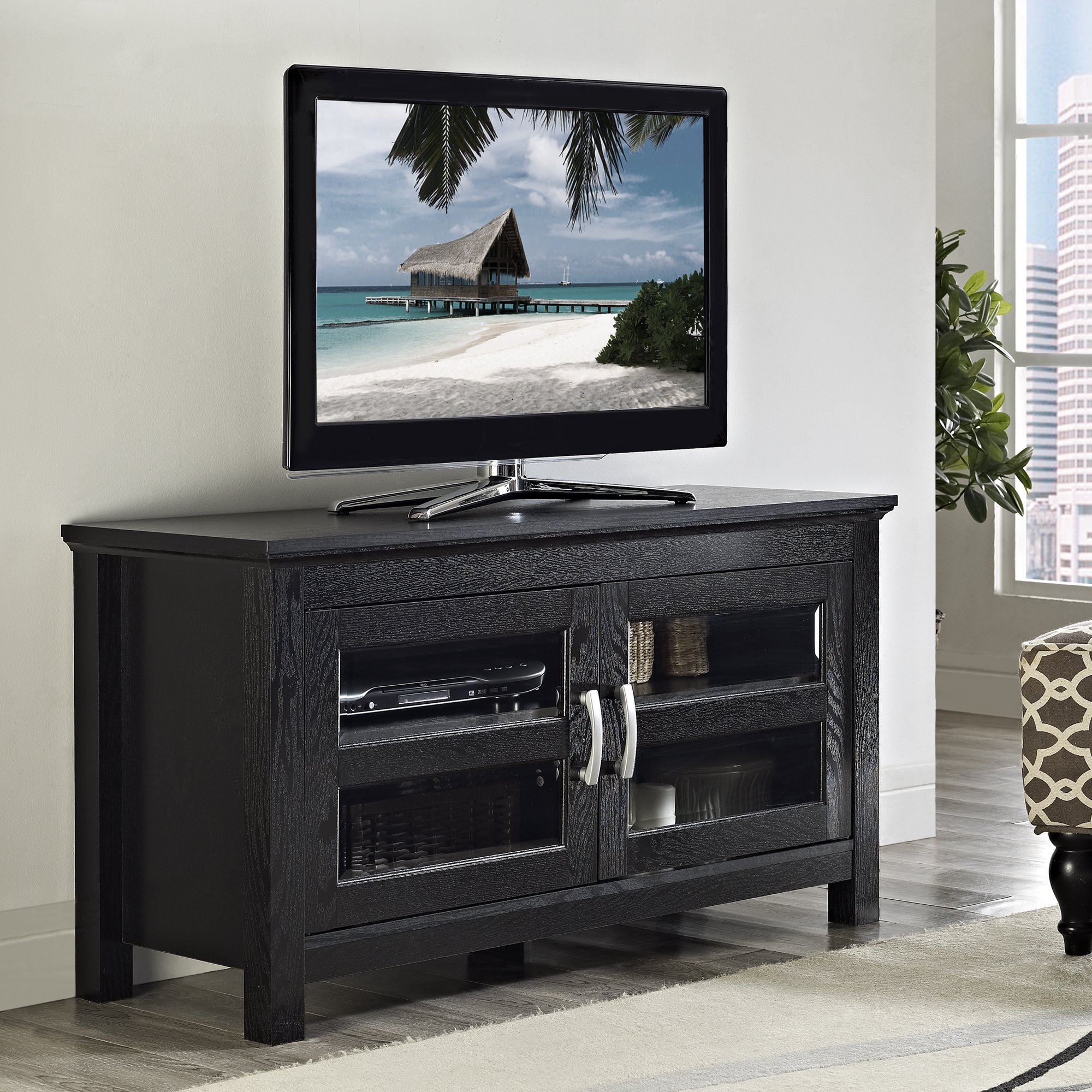 Walker Edison 44" Coronado TV Stand Console, Black