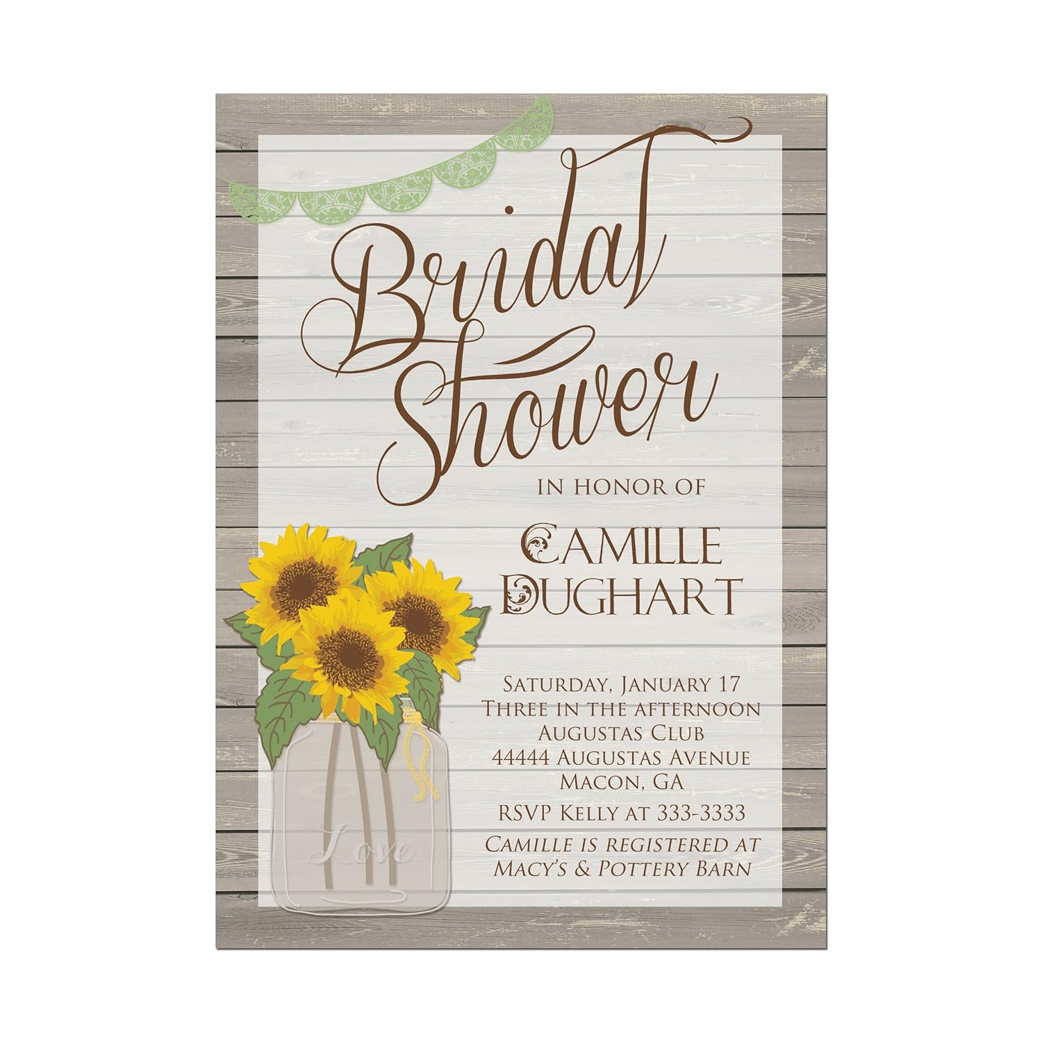 Amazon Com Sunflowers In Mason Jar Rustic Bridal Shower