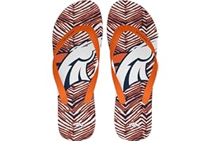 Zubaz NFL Zebra Print Flip Flops – Officially Licensed Unisex Sandals with Team Logo & Colors