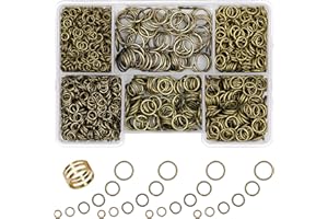 GMMA 1400 Pcs Mixed Size Jump Rings for Jewelry Making, Keychains, Necklace Repair & DIY Crafts - 4mm, 6mm, 5mm, 7mm, 8mm, 10mm - Antique Bronze