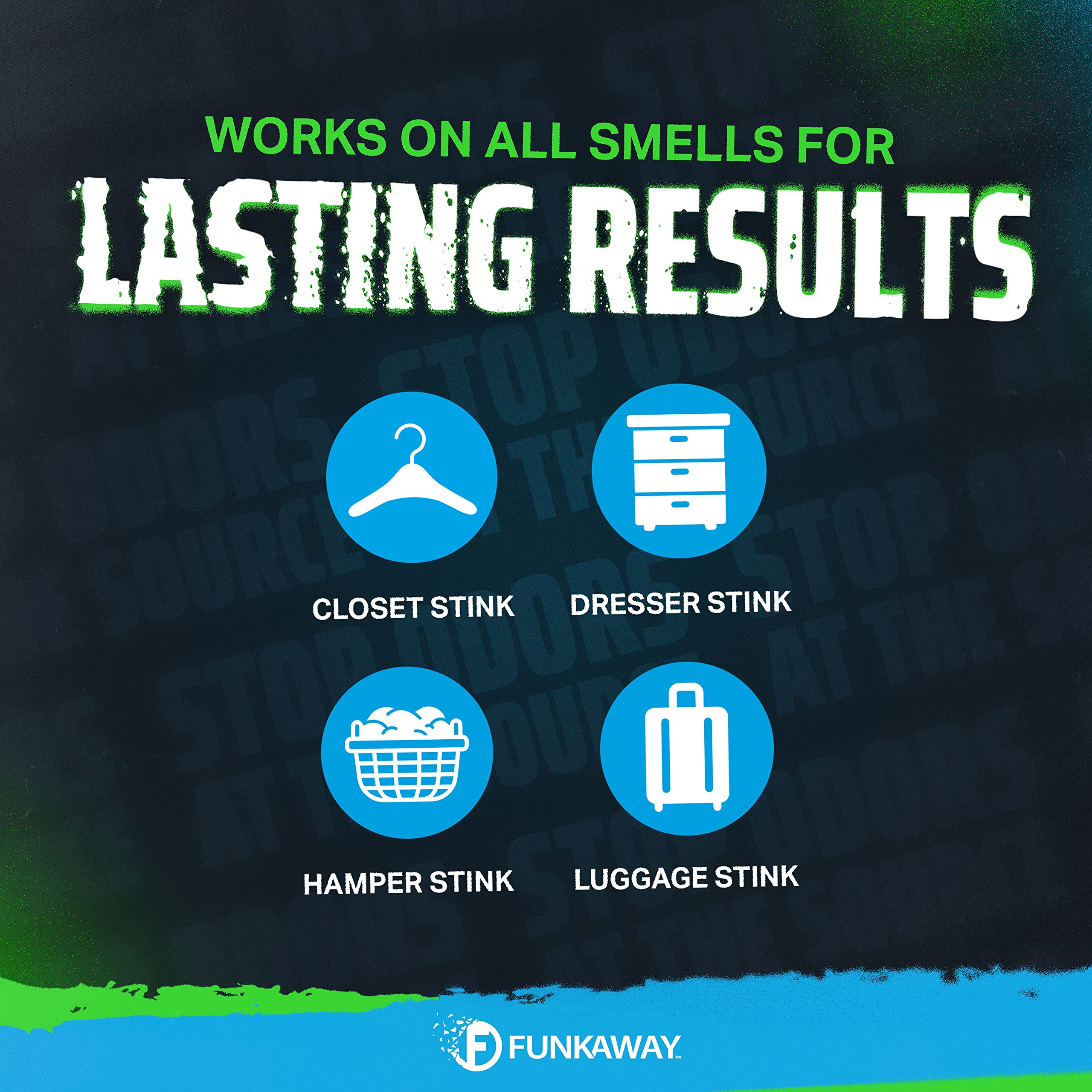 FunkAway Extreme Odor Eliminating Closet Sachet, Odor Absorbing Packet Ideal for Closets, Drawers, Hampers, Attics and Storage Spaces, Fresh Smell for Up to 90 Days