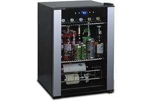 Wine Enthusiast Evolution Series Stainless Steel Wine & Beverage Center – Compact, Adjustable Temperature, Freestanding Mini Fridge