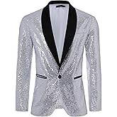 Coucoland Sequin Blazer Men-Tuxedo Jacket Sequin Suit Men Sport Coats