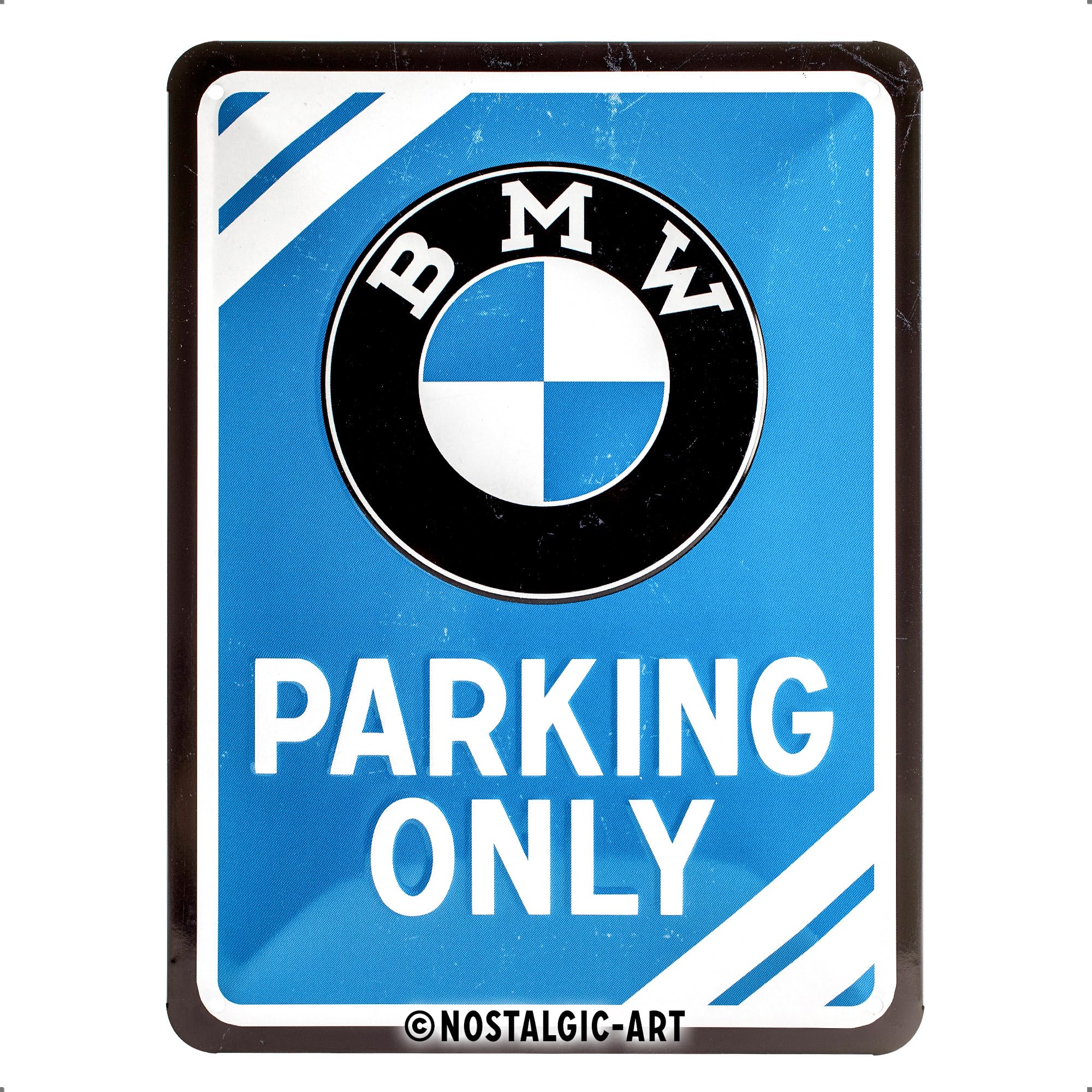 Nostalgic-Art BMW - Parking Only Blue - Gift idea for car accessoires fansRetro Tin SignMetal PlaqueVintage design for decoration15 x 20 cm