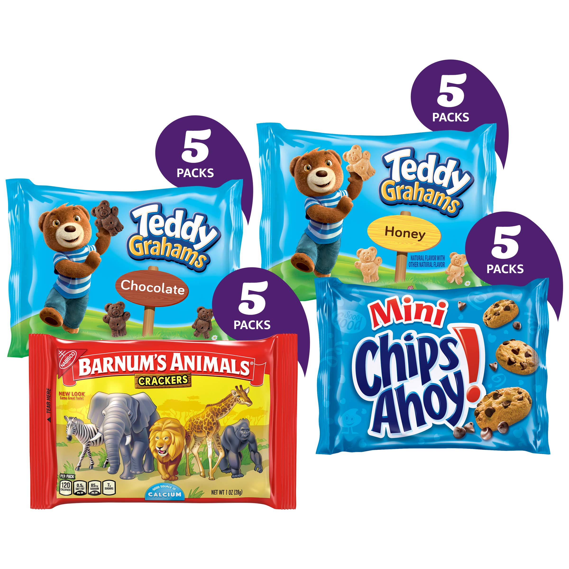 Nabisco Fun Shapes Cookie & Cracker Mix, Variety Pack with Teddy