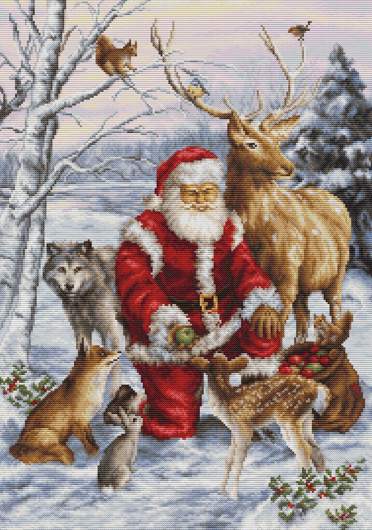 Luca-S Cross Stitch Kit, Gold COllection, The Forest Friends, BU5022 — image 1