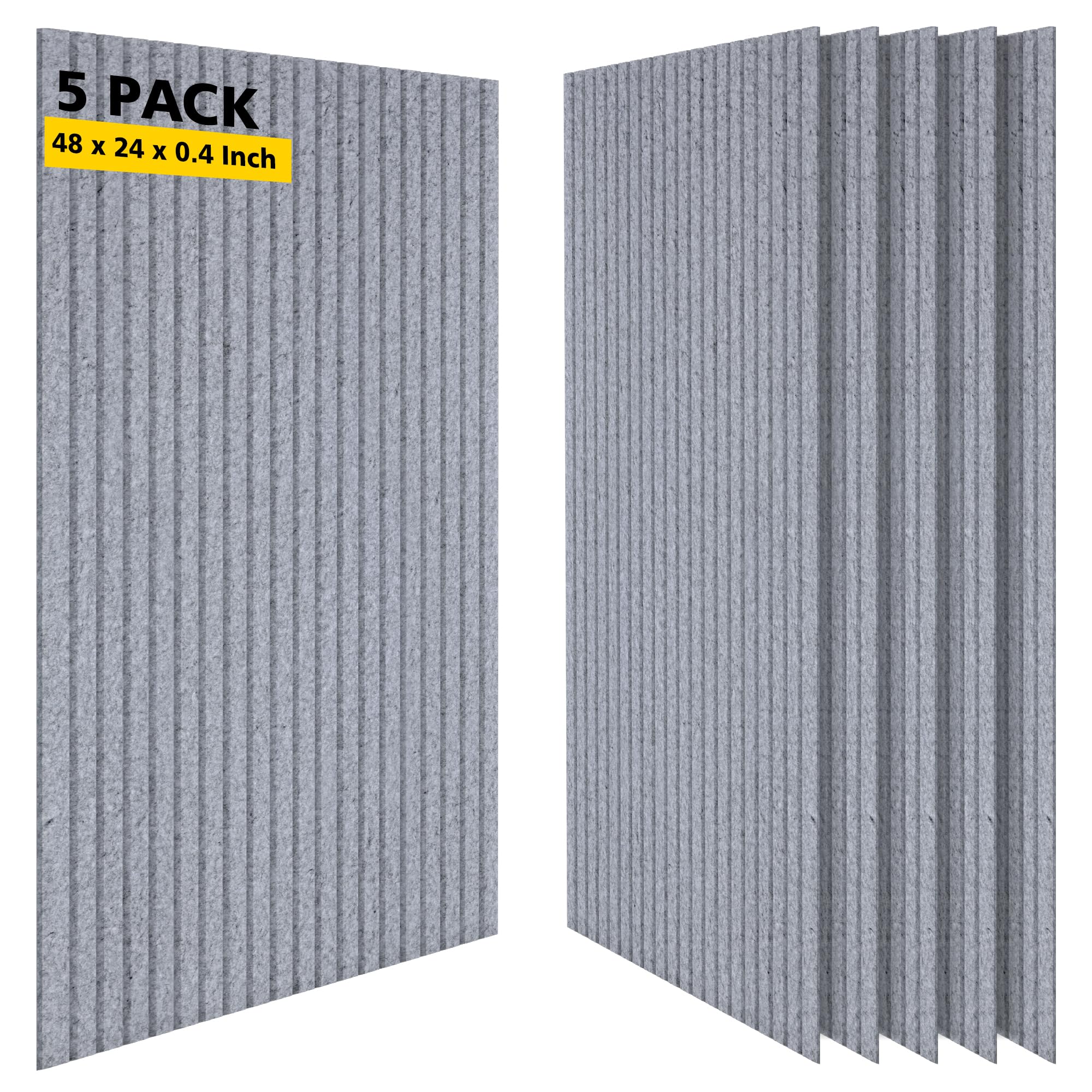 Photo 1 of Acoustic Panels,5 Pack Sound Panels Noise Reducing for Walls,48"x24"x0.4" Soundproof Wall Panels,High-Density Acoustic Wall Panels,Decorative Wall Sound Absorbing Panel,Silver Gray