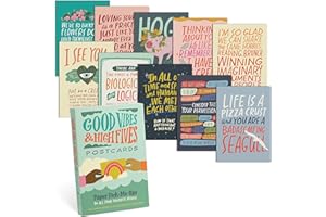 Em & Friends Good Vibes Postcards Book, 20 Postcards (2 Each 10 Styles), 5 x 7-inches