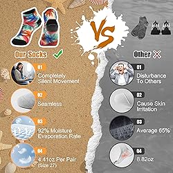RANDY SUN Unisex Barefoot Beach Socks, Smooth