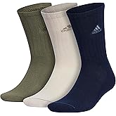 adidas Men's Athletic Cushioned Crew Socks (3 Pairs) Graphic Logo Striped