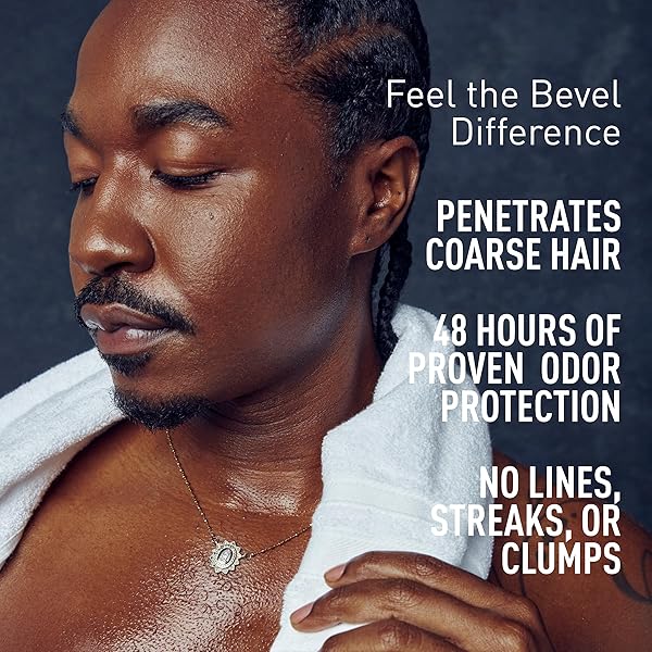 BEVEL DEODORANT FOR MEN WITH COCONUT OIL AND SHEA BUTTER, ALUMINUM FREE, NO STREAKS, 48 HOUR PROTECTION, 2.5 OZ (PACKAGING MAY VARY)