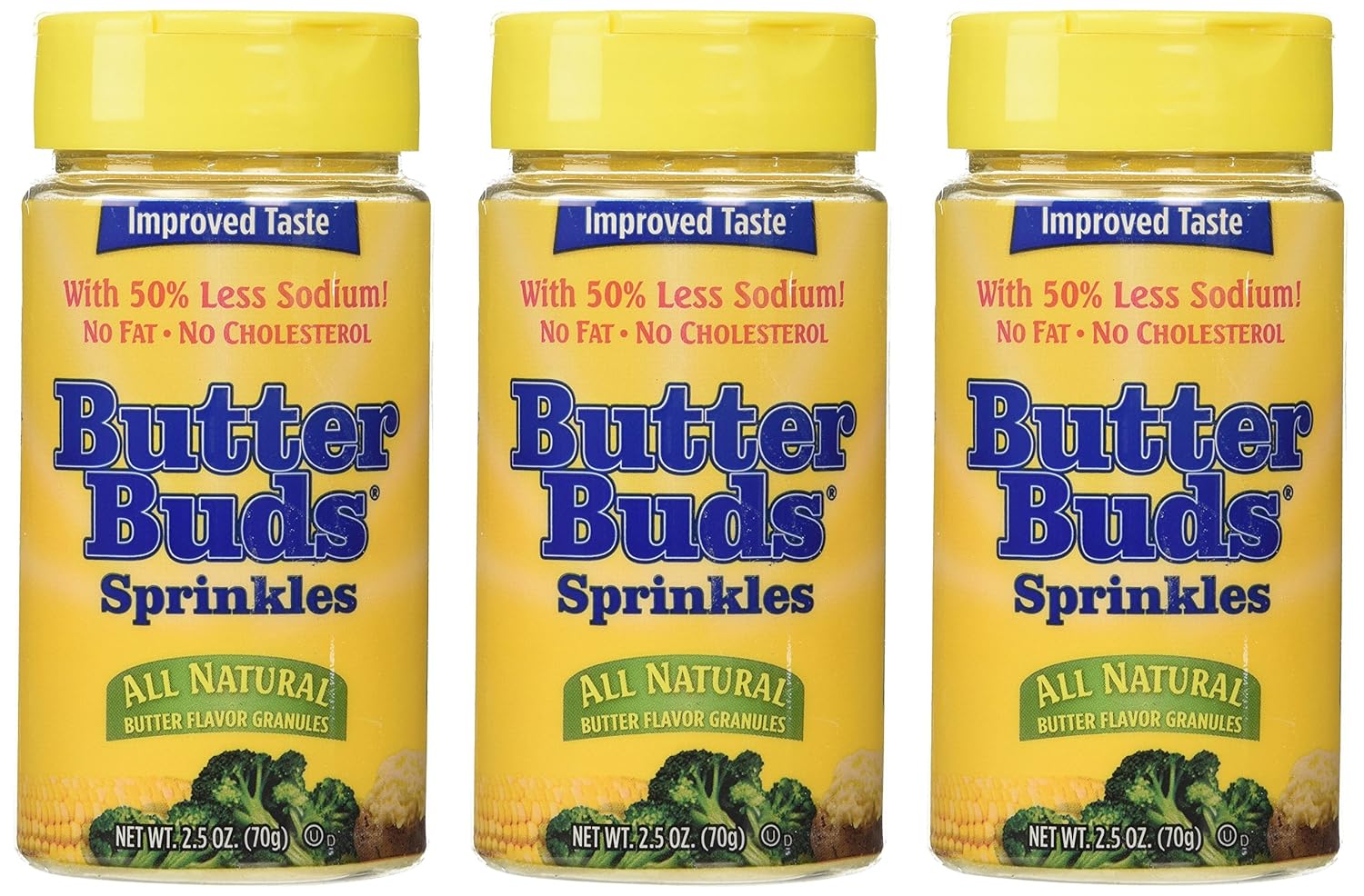 Butter Buds, Sprinkles, Butter Flavored Granules, 2.5 Ounce (Pack of 3