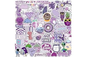 EL NIDO DESIGN 100 Purple VSCO Stickers, Aesthetic Stickers, Cute Stickers, Laptop Stickers, Vinyl stickers, Sticker for Water Bottles, Computer Waterproof stickers for teens, Christmas teen girl gifts sticker packs