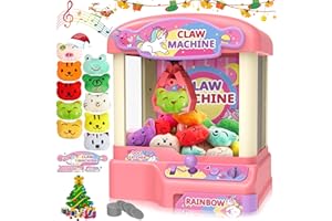 CIESA Claw Machine for Kids, Arcade Games Mini Vending Machine with 10 Plush Animal and 12 Coin, Candy Claw Machine with Music, Gifts for Kids Birthday Gifts Toys for Girls Boys 5-8 8-13 Year Old