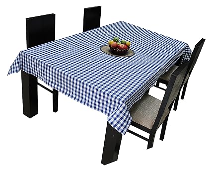 Airwill Branded, 100% Cotton Gingham Checks with Multicolor Combos of 4/6 Seater Tablecloth, Sized 140cm Width and 140cm Length