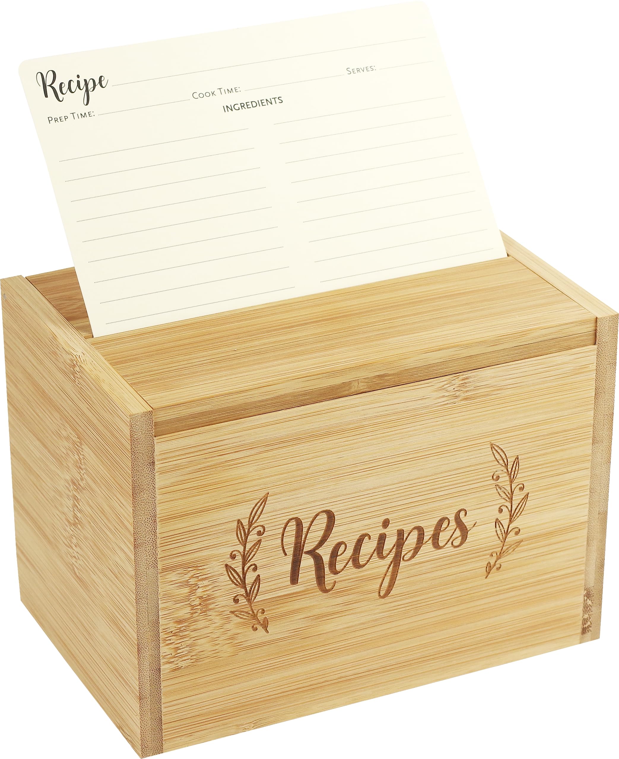 Bamboo Recipe Box Set (includes 50 recipe cards and 24 dividers) Bamboo Recipe Box Set (includes 50 recipe cards and 24 dividers) Hardcover