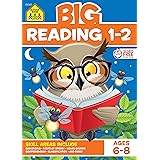School Zone - Big Reading 1-2 Workbook - 320 Pages, Ages 6 to 8, 1st Grade, 2nd Grade, Story Order, Parts of Speech, Comprehe