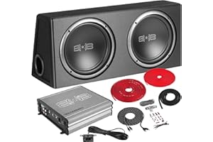 BELVA 1000 watt RMS Complete Car Subwoofer Package Includes Two (2) 10-inch Subwoofers in Ported Box, Monoblock Amplifier, Amp Wire Kit [BPKG210v2]