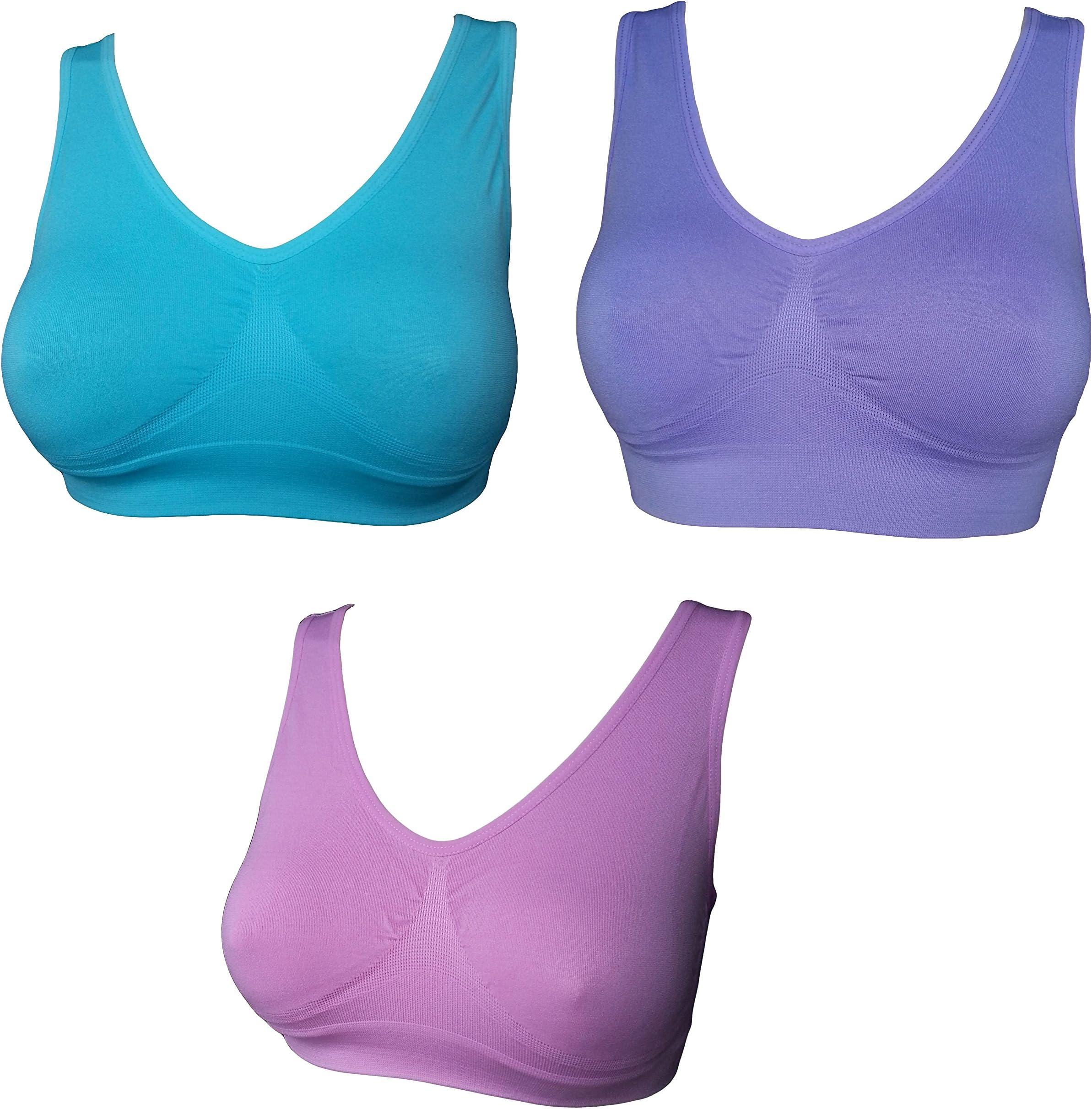 UtopyaUK 3 Pack Comfort Bra Women Girls Crop Top Seamless Bralette Sleep Yoga Stretch Vest Wire Free