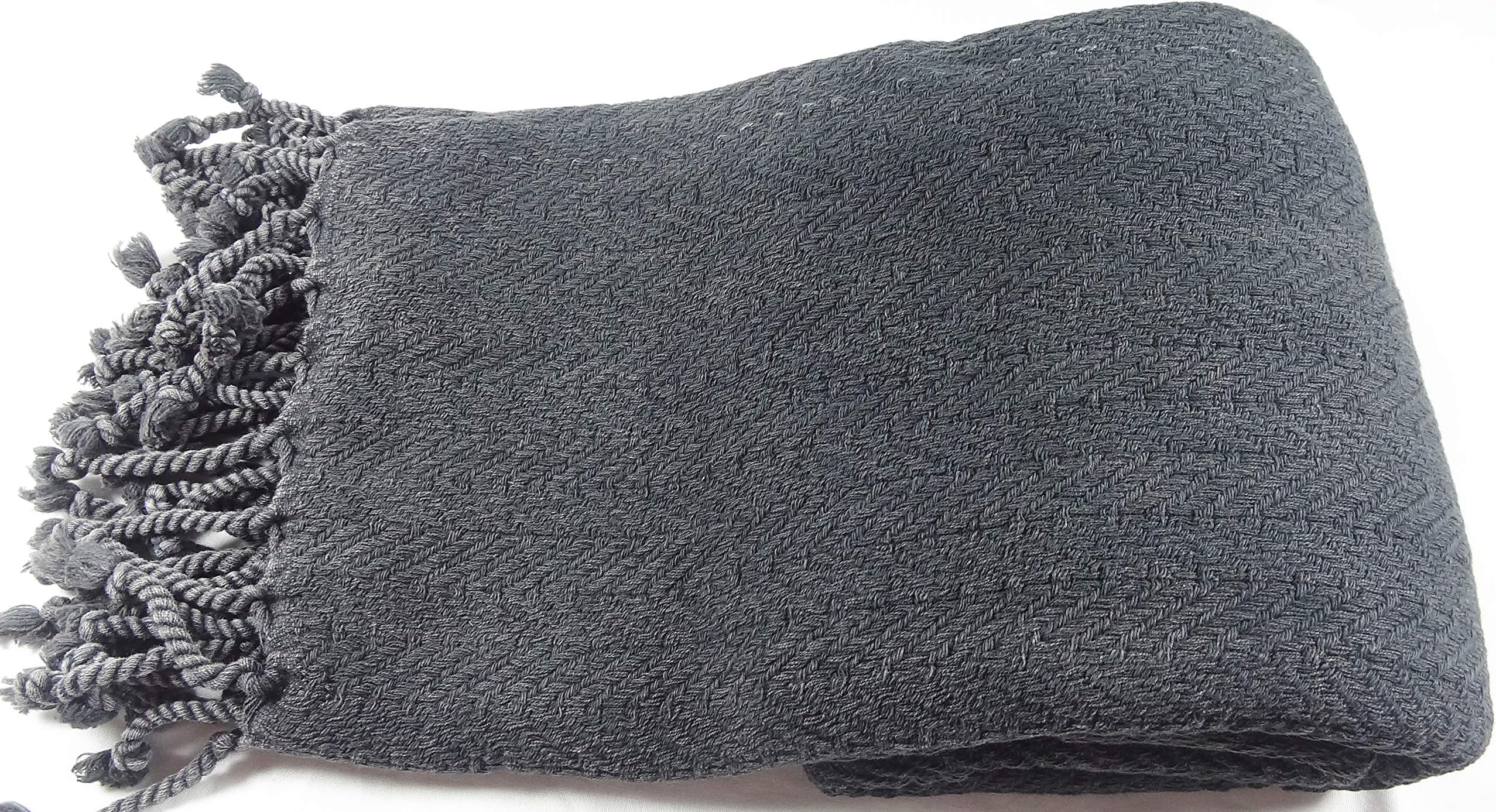 Morganicsbeauty Stonewashed Luxury Hamam Peshtemal & Towel - Black 90x170cm …