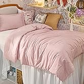 Bedsure Twin/Twin XL Comforter Set - Pink Soft Bedding for All Seasons, Cationic Dyed Bed Set, 2 Pieces, 1 Twin Size Comforter (68"x88") and 1 Pillow Sham (20"x26"+2")