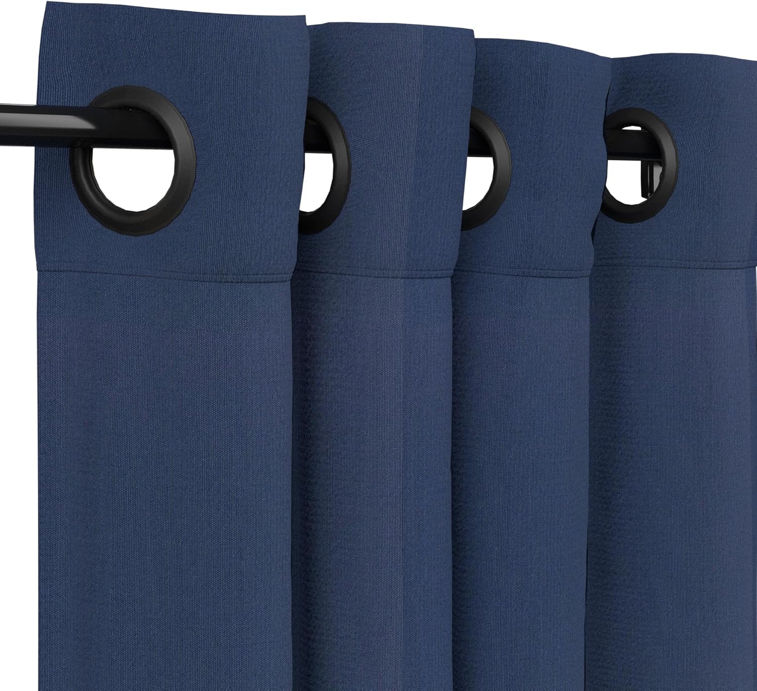 Outdoor Curtains - Sunbrella Canvas Navy Outdoor Curtain with Dark Gunmetal Grommets 50 in. Wide x 108 in. Long
