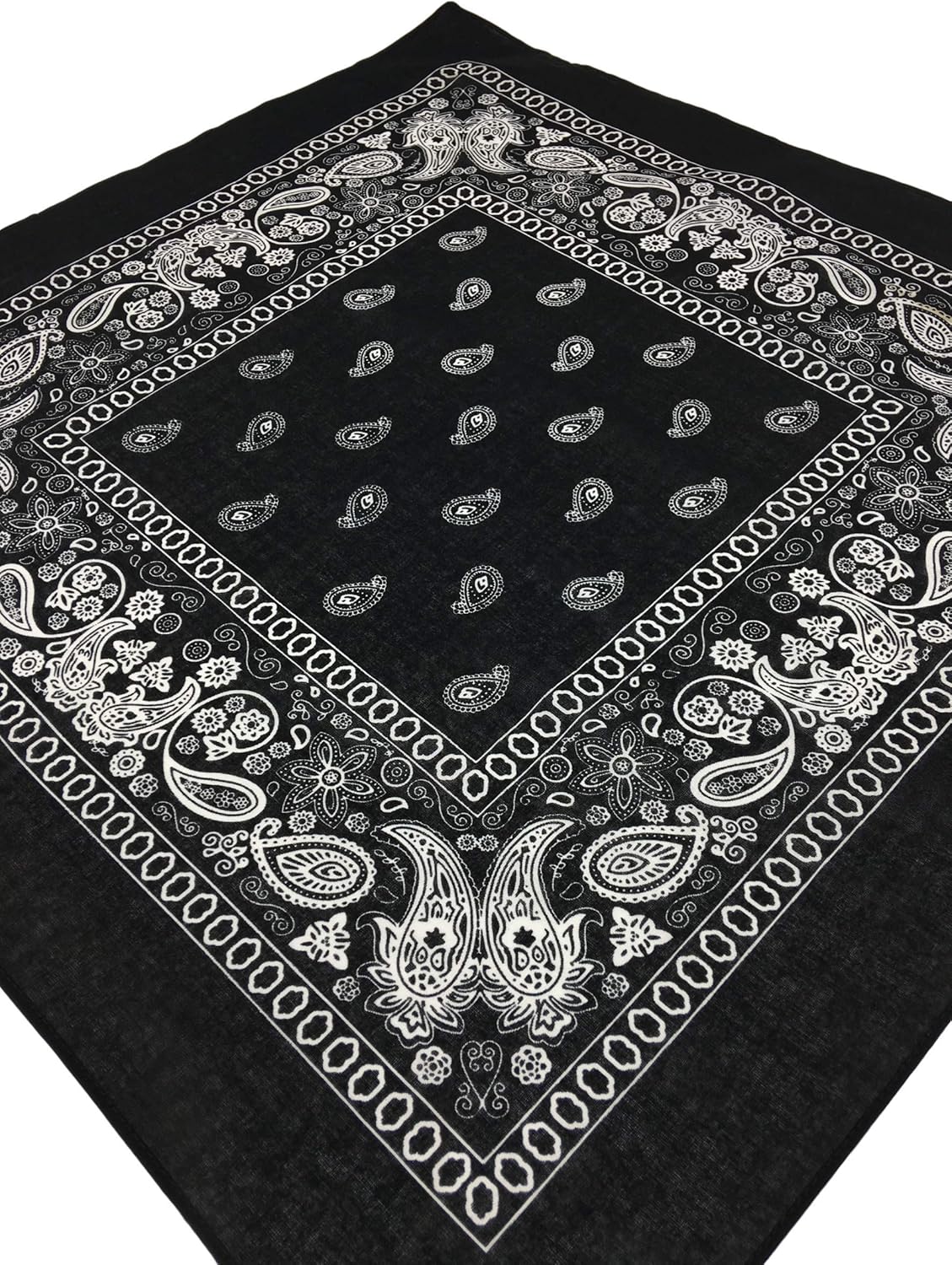 CD Bandana |100% Cotton, 12-Pack Bandanas for Women, Men, Dozen Novelty Headband (Black): Clothing