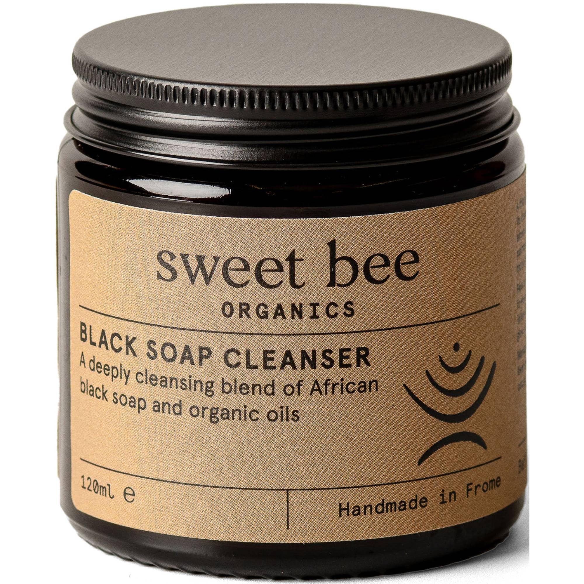 Sweet Bee African Black Soap Face Wash - Clarifying Acne Face Wash for Clear & Radiant Skin - Deep Cleansing Face & Body Exfoliator for Even Skin Tone - Skin Sensitive Body Wash with Sweet Almond Oil