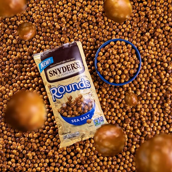 SNYDER’S OF HANOVER PRETZELS, ROUNDS, SEA SALT, 3.5 OZ