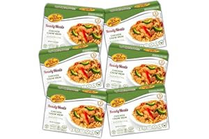 KJ Poultry Kosher Ready Meals - Chicken Chow Mein, MRE Meat Meals Ready to Eat, Gluten Free, Halal, (6 Pack) Prepared Entree Fully Cooked, Shelf Stable Microwave Dinner Travel Military Camping