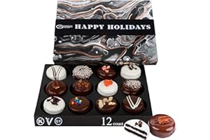 GLUTEN FREE PALACE Happy Holidays Gift Basket [12 Count] Cookies Gift Basket Filled With Gluten Free Chocolate Sandwich Cookies for Holiday Gifts | Employee Gifts