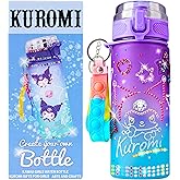 Get Trend Sanrio Hello Kitty Decorate Your Own Water Bottle Kit Girls, Teens, Kuromi, 18.6 fl oz, Kawaii Gifts for Girls (Multi Kuromi)