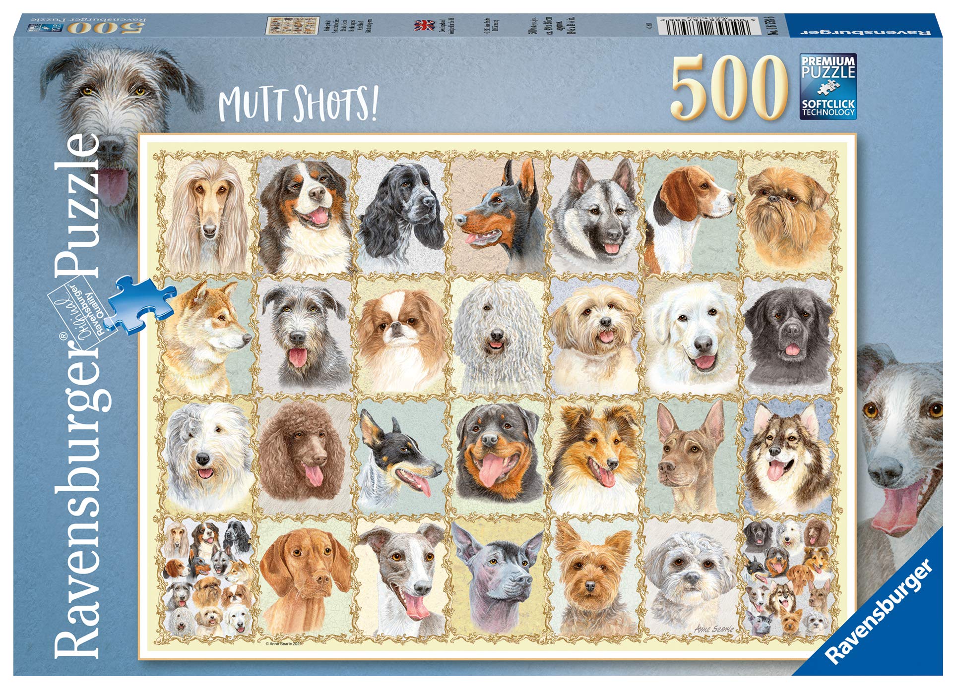 Ravensburger Mutt Shots 500 Piece Jigsaw Puzzle for Adults & Kids Age 10 Years Up - Dogs