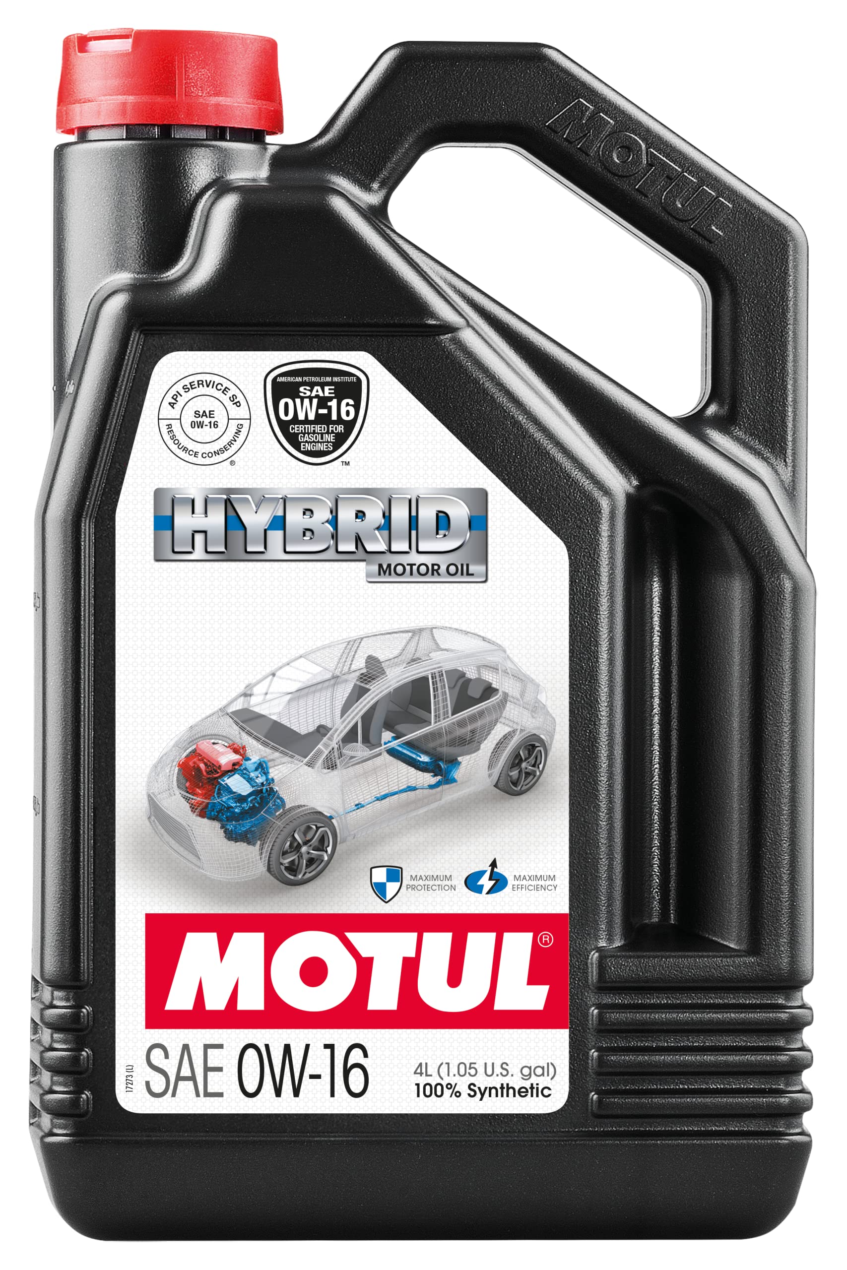 Motul 107154 | Motul Hybrid Car Engine Oil | Fully Synthetic Fuel Economy Lubricant for Petrol Hybrid Vehicle Engines | 100% Synthetic Engine Oil | Viscosity SAE J 300, 0W-16 | 4 Litres