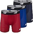 New Balance Men's Mesh 5" No Fly Boxer Brief, Athletic Compression Underwear (3-Pack)