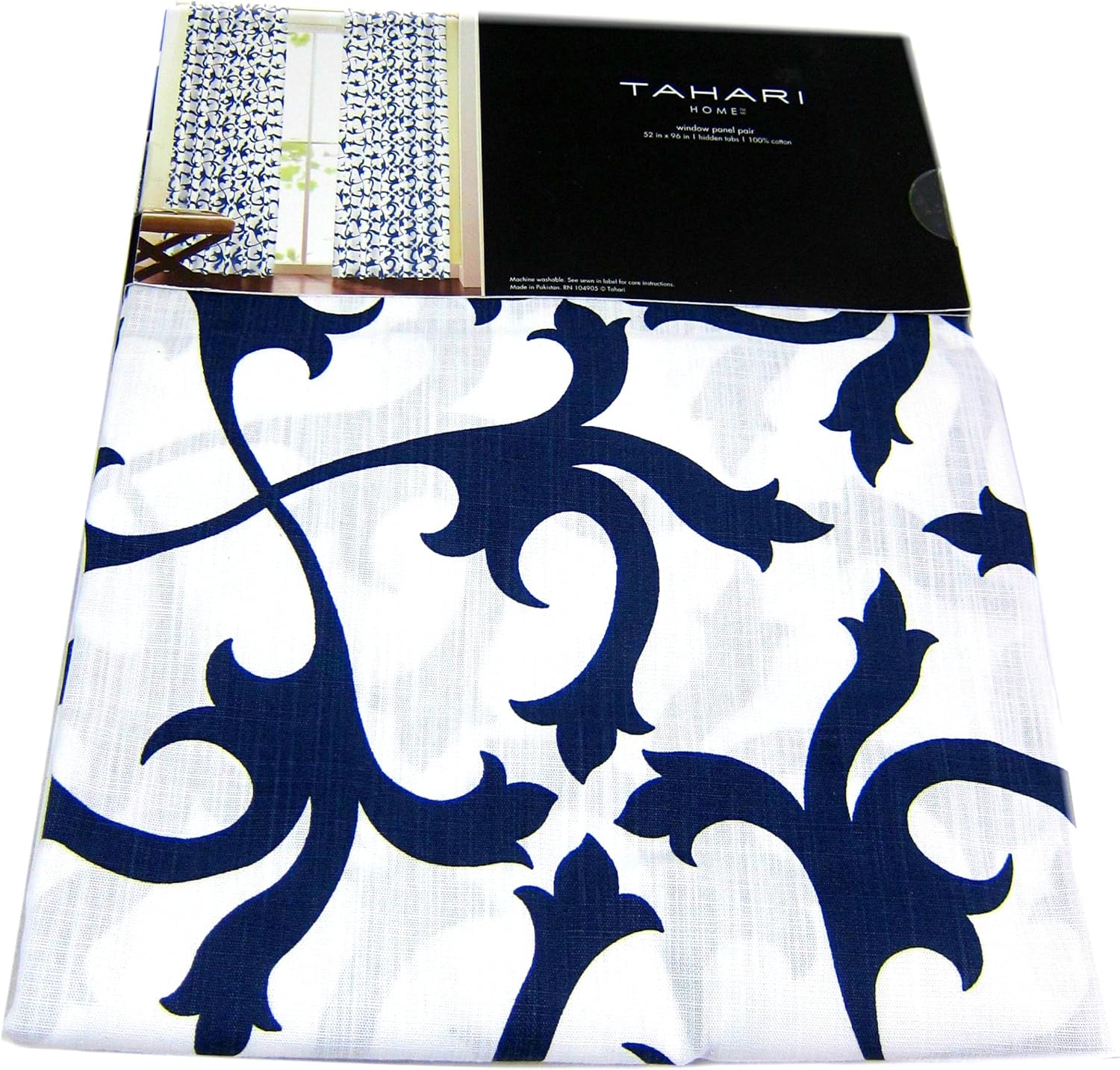 Amazon.com: Tahari Home Scrolls Window Panels 52 by 96-inch Set of 2