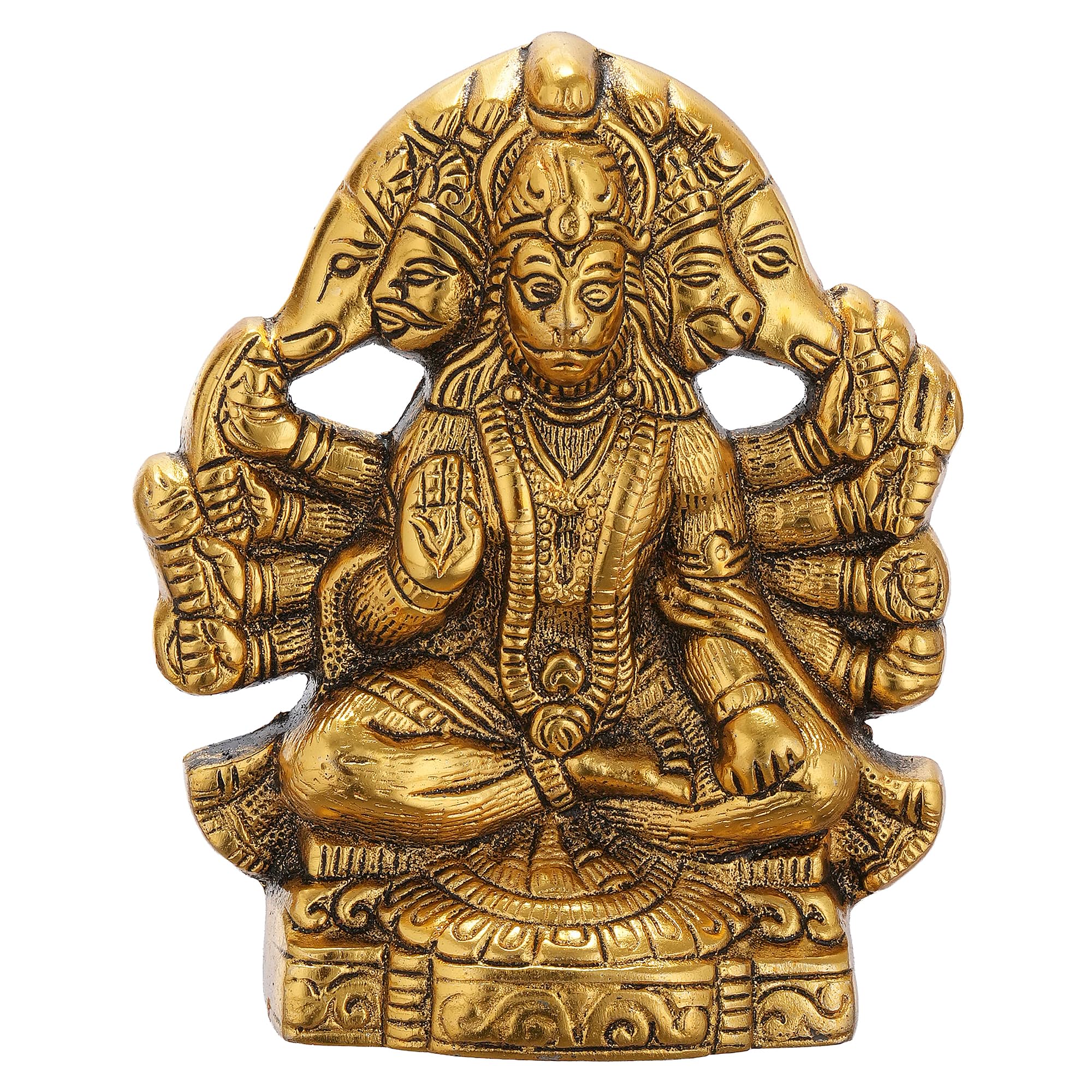 TIED RIBBONS Panchmukhi Hanuman Statue | Metal, 5.3 Inch | Hindu Gods Statues Hanuman Showpiece | Figurine for Home Decor, Indian Decorations, Mandir, Indian Statue | Return Gifts for Pooja