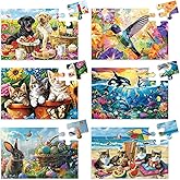6 Pack 16 Piece Dementia Puzzles for Elderly Large Piece Puzzles Alzheimers Dementia Products and Activities for Seniors Puzzles Easy Cognitive Games Gift for Seniors Elderly Adults in Nursing Home