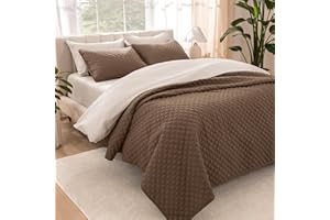Bare Home Premium 3 Piece Quilt Set - Full/Queen Size - Coverlet Set - Diamond Stitched Bedspread - Ultra-Soft Luxurious Ligh