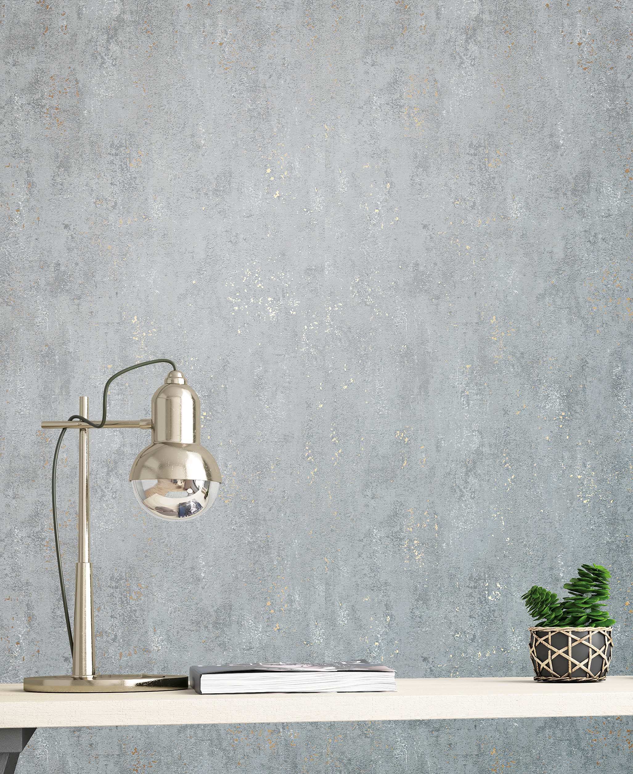 Marburg Wallpaper Grey Gold Concrete Look Non-Woven Wallpaper Industrial Modern Style 10,05 x 0,53m — image 1