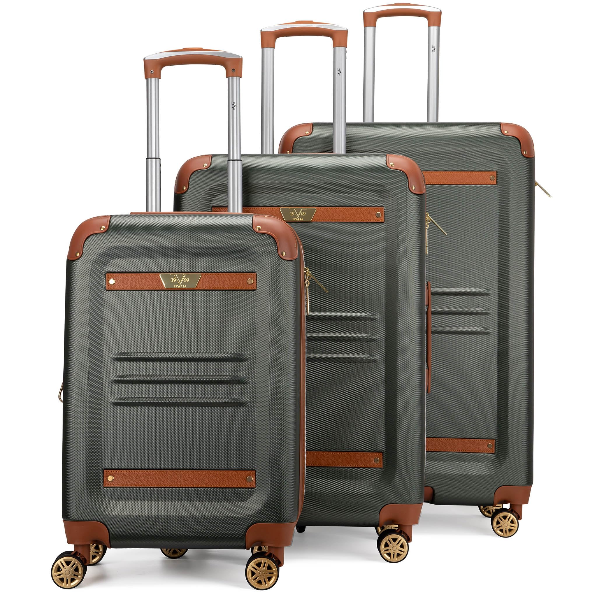 19V69 Italia Vintage 3 Piece Expandable Hard Spinner Luggage Set