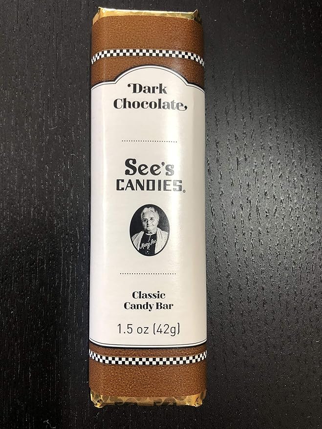 See's Candies Dark Chocolate Classic Candy Bar (4 Bars