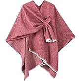 Women's Shawl Wrap Poncho Ruana Cape Cardigan Sweater Open Front for Fall Winter Spring