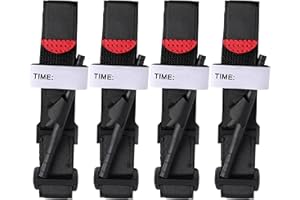 Buperor Tourniquet Kit 4 Pack, Tactical Survival Medical Emergency Kit Combat Tourniquets First Aid Kit Military Nylon Rod Tourniquets 37.4 inch