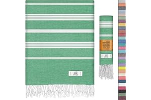 EPHESUS TOWELS Turkish Beach Towel - 38x70 inch Oversized - Sultan Design - Turkish Towel for Beach Pool, Yoga - Prewashed, Lightweight, Quick Dry (Benetton, Pack of 1)
