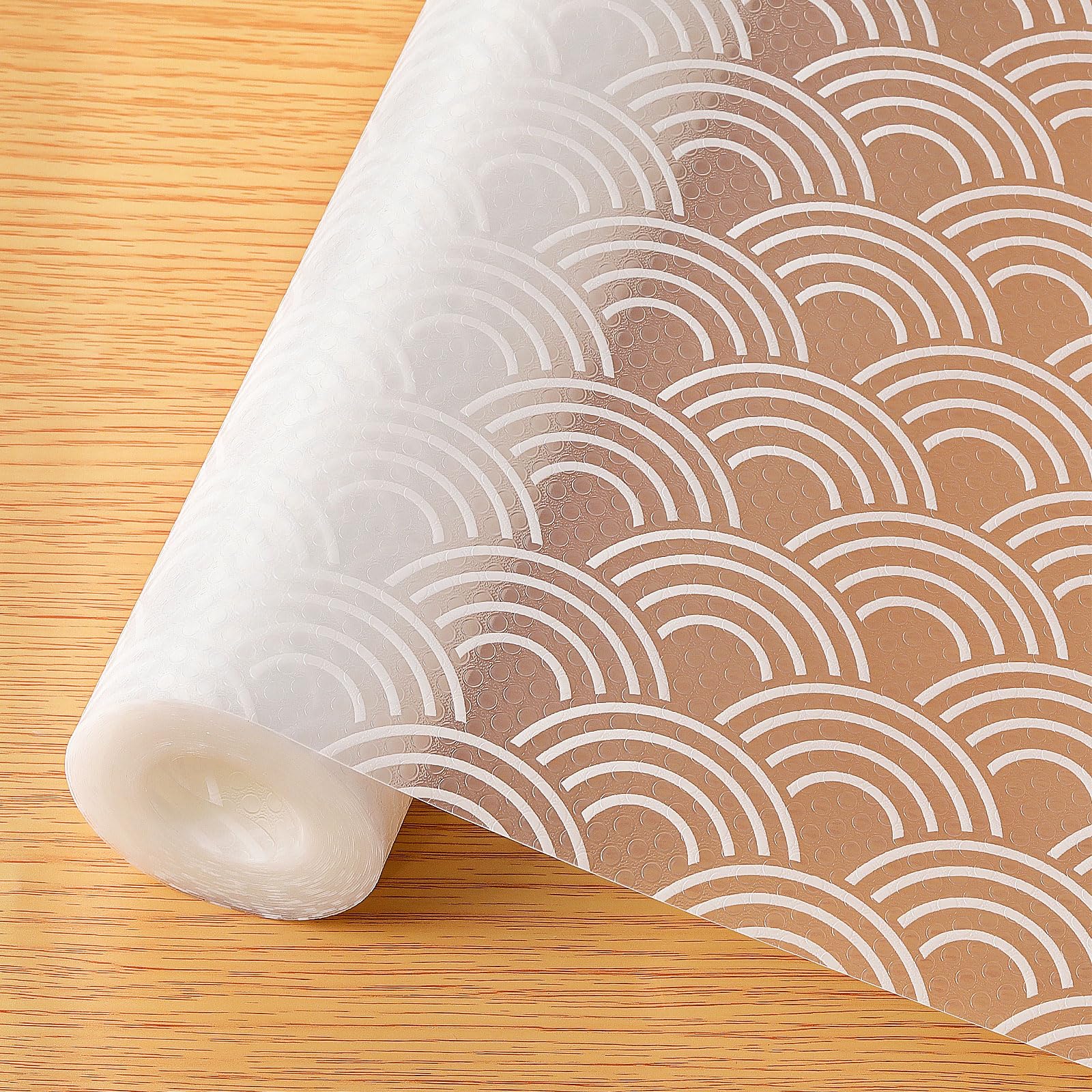 Cooyes Shelf Liners for Kitchen Cabinets – Non Adhesive Drawer and Cabinet Liner, Waterproof and Oil-Proof Kitchen Cupboard Shelf Paper EVA Material Fridge Liner for Refrigerator – Modern Pattern Image