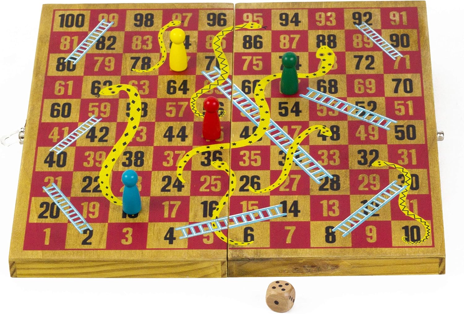 Professor PUZZLE Snakes and Ladders Wooden Games Workshop, Bruin, 15 x 3.5 x 28.7 cm - Image 4