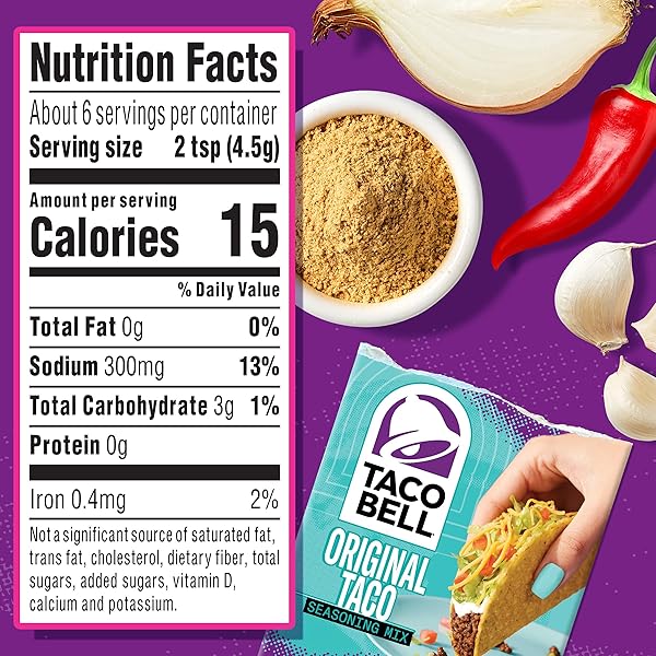 TACO BELL, ORIGINAL TACO SEASONING MIX, 1 OZ